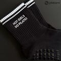 Hot Girls Do Pilates Grip Socks, Black Cotton, Non-Slip Heart Grips