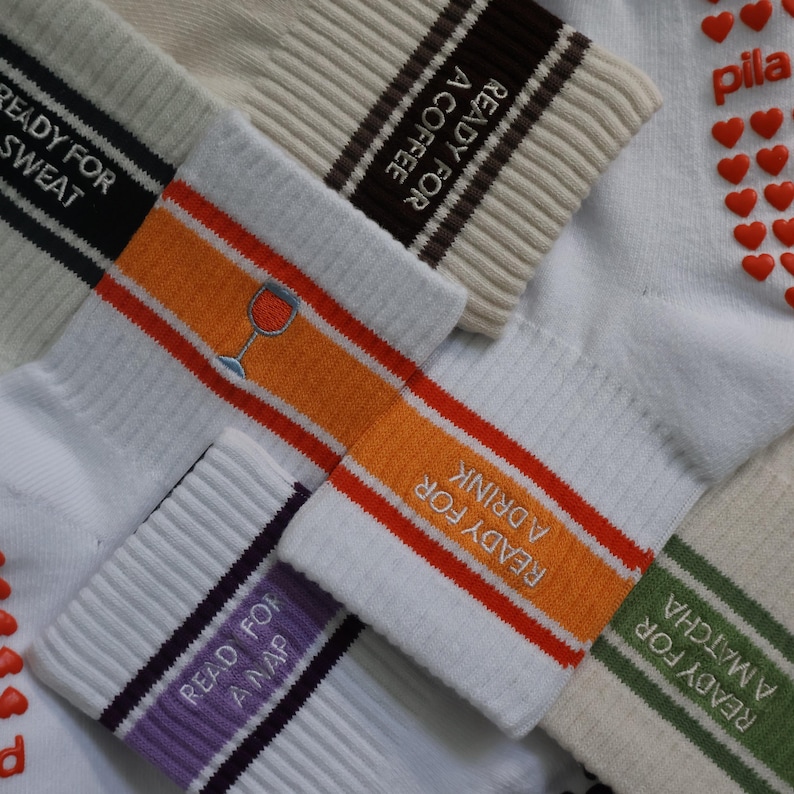 Ready for a Matcha Grip Socks, Pilates Grip Socks, Non Slip Workout Socks, Yoga Barre Socks, Fitness Gift for Women bild 8
