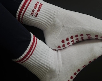 Hot Girls Do BARRE Socks - White/Red