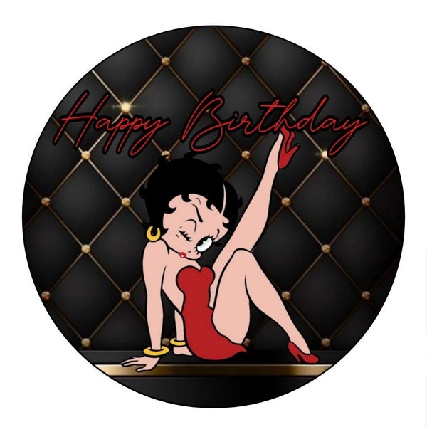 Betty Boop (Happy Birthday) Image | On Edible Frosting Sugar Sheet | Or Printed on Premium Bond Paper for Gelatin Image Transfers