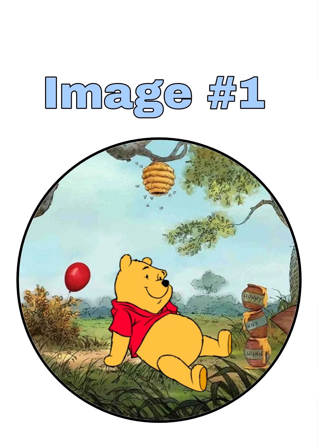 Winnie the Pooh edible Image on Edible Frosting Sugar Sheet or Printed