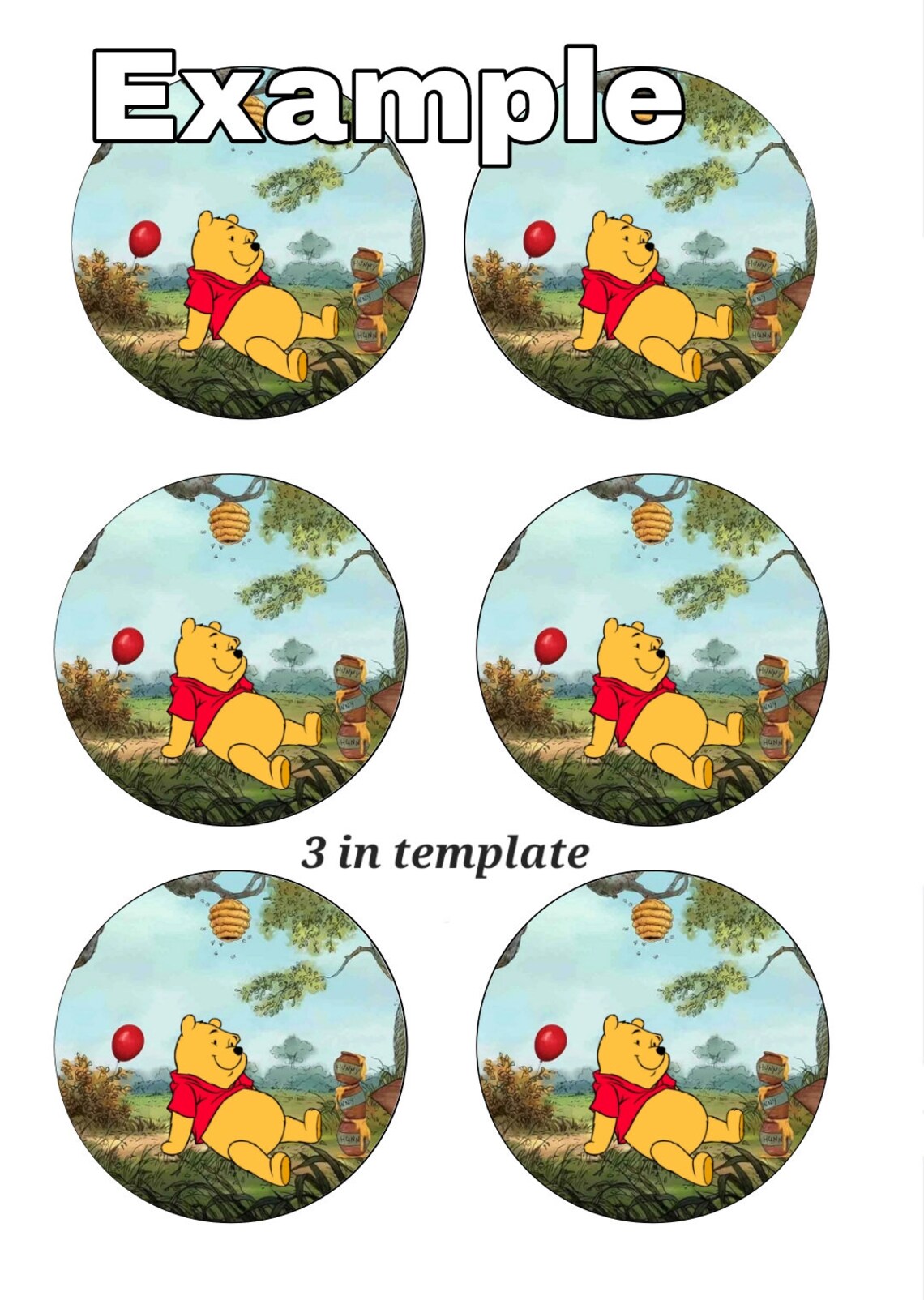 Winnie the Pooh edible Image on Edible Frosting Sugar Sheet or Printed