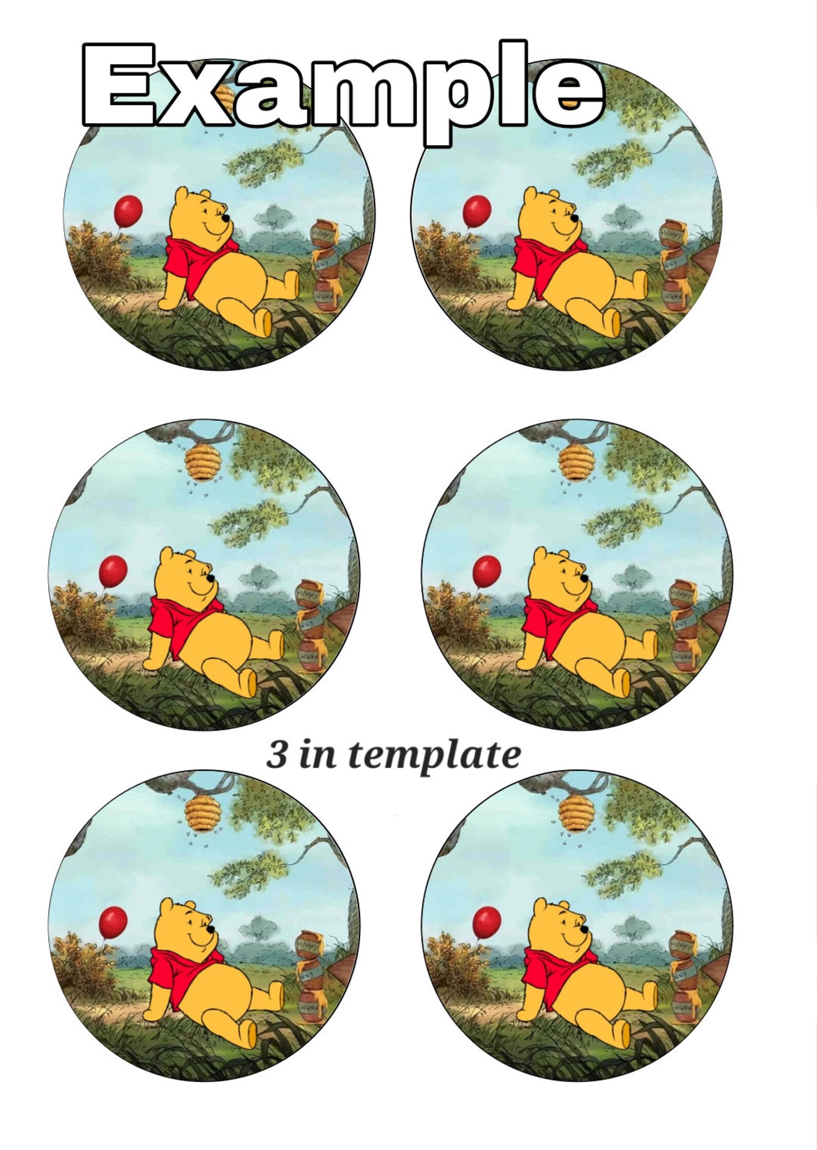 Winnie the Pooh edible Image on Edible Frosting Sugar Sheet or Printed