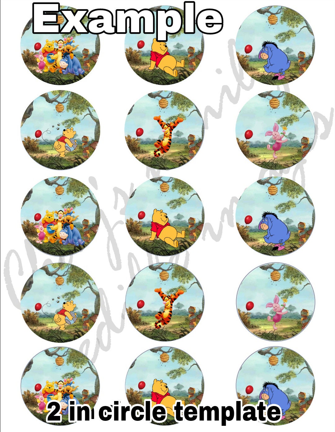 Winnie the Pooh edible Image Toppers on Edible Frosting Sugar Sheet or