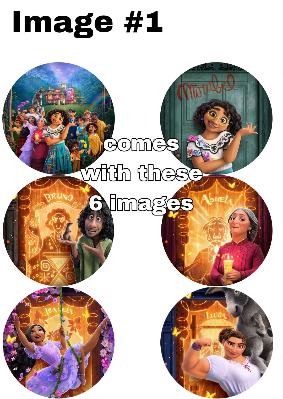 Encanto edible Image Toppers on Edible Frosting Sugar Sheet or Printed