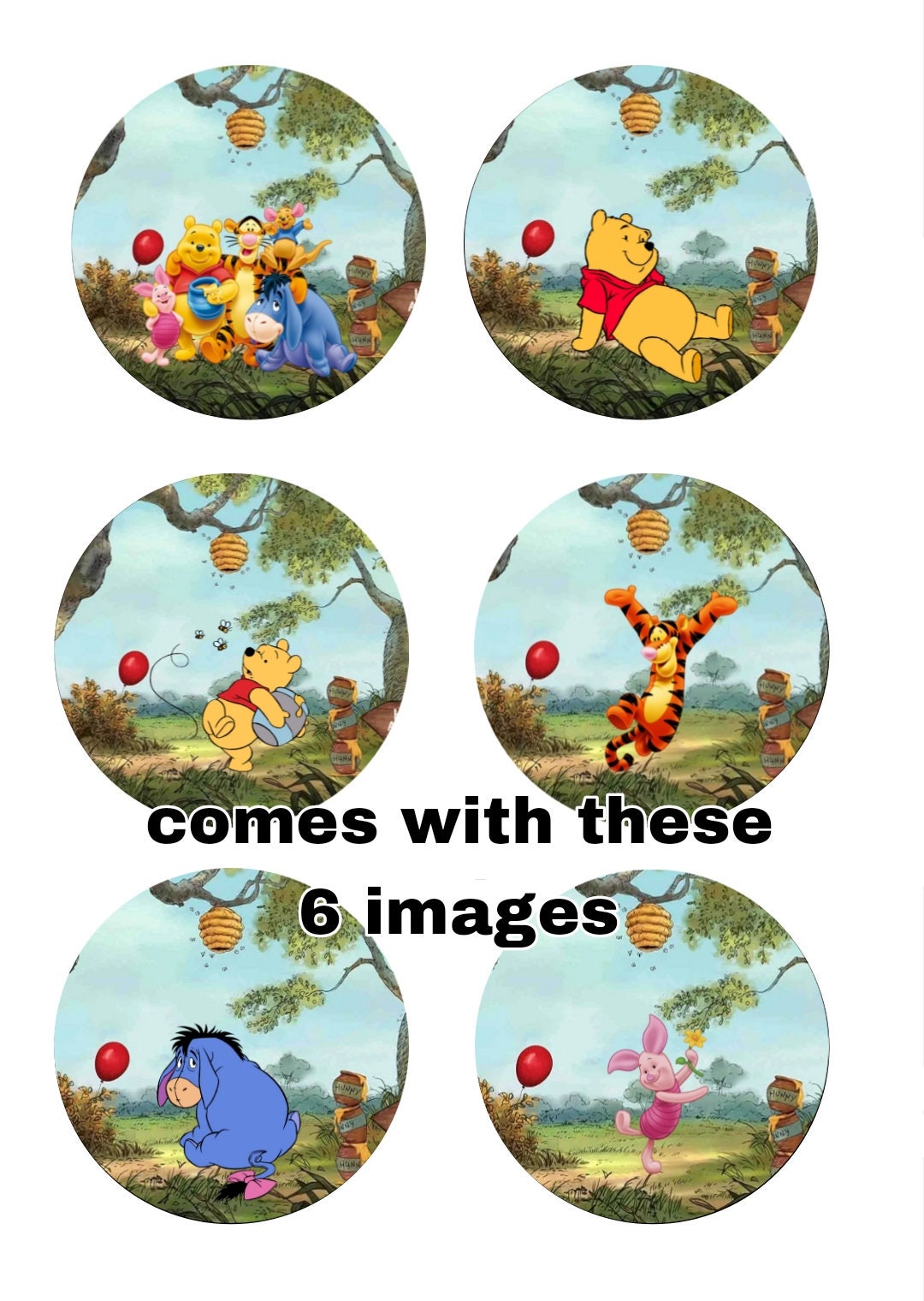 Winnie the Pooh (edible) Image Toppers on Edible Frosting Sugar Sheet