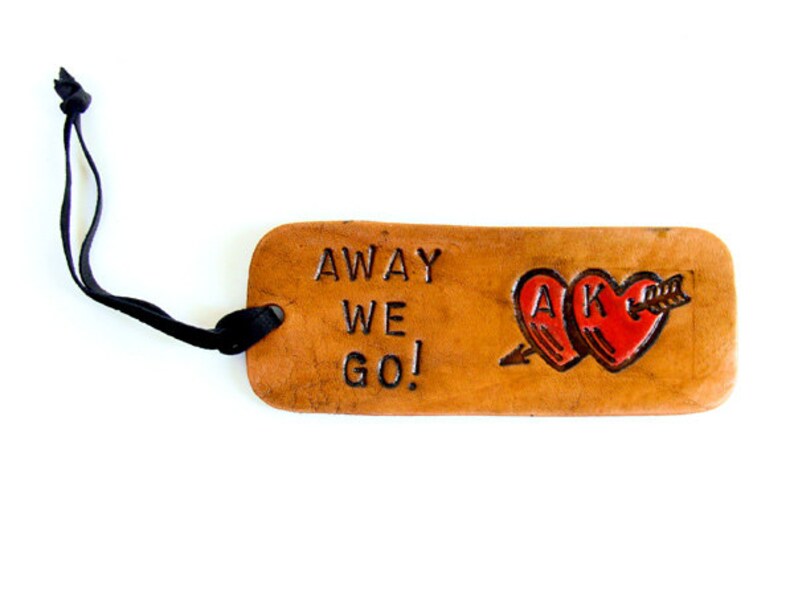 Personalized Luggage Tag Away We Go Etsy