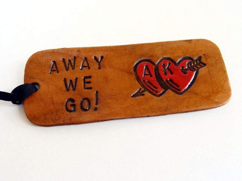 Personalized Luggage Tag Away We Go Etsy