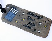 Personalized Luggage Tag Leather Doctor Who Tardis