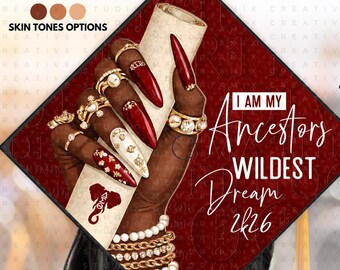 Delta Sigma Theta Graduation Cap Topper: “I Am My Ancestors’ Wildest Dream 2k26”, DST Sorority