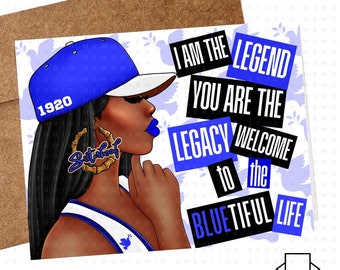 Zeta Phi Beta Legacy Greeting Card: D9 Sorority Gift