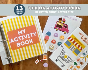 Busy Book, Preschool Busy Book, Learning Activity Binder, Toddler Quiet Book, Montessori resources, Ready to Use, Fully Assembled, VOL 1