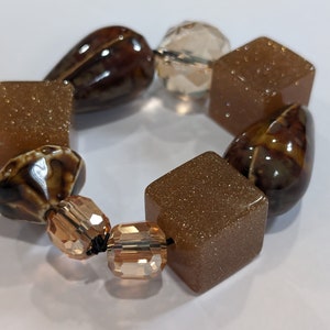 Hand Crafted Authentic Beaded Bracelet Beautiful Brown