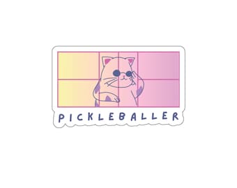 Pickleballer Cool Cat Sticker - Deli Collection