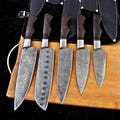 Personalized Chef Knif Set For Kitchen Utensils, Damascus Steel Chef Set For Wedding Gift, Carbon Steel Handmade Kitchen Set For Chef, Knifw