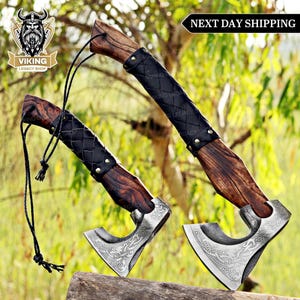 Machado Viking, Machado Viking de aço carbono, Machado Viking personalizado forjado à mão para decoração de parede, Machado Viking feito sob medida para camping, Machado.