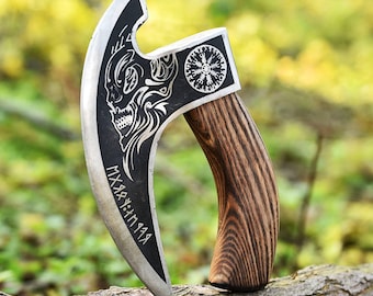 Coupe-pizza viking forgé à la main personnalisé, coupe-pizza viking pour cadeau de la Saint-Valentin, coupe-pizza à bascule style hache, coupe-pizza unique.