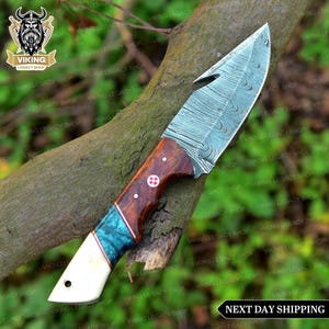 Faca Viking de aço Damasco, faca Viking forjada à mão personalizada para presente de Dia dos Namorados, ferramenta de sobrevivência com lâmina fixa dobrável de aço para campista, faca.