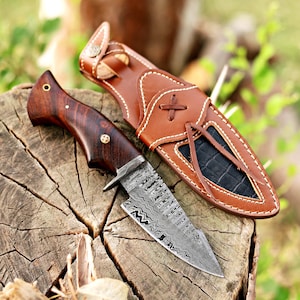 Damascus Steel Viking Knifw, Custom Hand Forged Viking Knifw For Valentine Gift, Steel Folding Fix Blade Survival Tool For Camper,