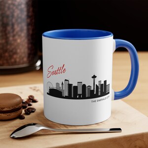 Seattle Skyline Mug | The Emerald City Coffee Cup | Seattle Travel Souvenir
