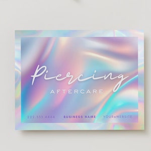 Modèle de carte de suivi de piercing holographique