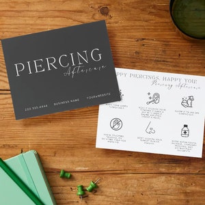 KARTA PIELĘGNACJI PO PIERCINGU | karta instrukcji | piercing