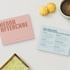 Instructions d'entretien boho pour le tatouage au henné, modifiables sur Canva