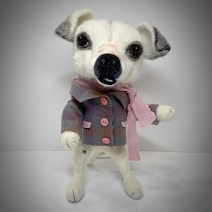 Billie the  Needle Felted Jack Russell Terrier Doll Sculpture