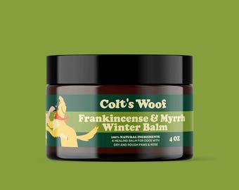 Winter Dog Paw Balm | Natural Frankincense & Myrrh Cold Weather Protection | 100% Natural Ingredients