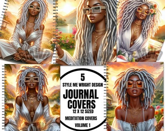 Style Me Wright Designs Copertine per diario di meditazione/Modello artistico Vol 1, 300 DPI ad alta risoluzione, Download istantaneo JPEG/Copertine per diario/notebook,
