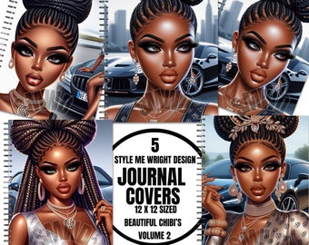 Style Me Wright Designs Journal Covers Chibi Template Vol 2, Alta risoluzione 300 DPI, Download PNG istantaneo / Journal/Taccuino Copertine, PNG
