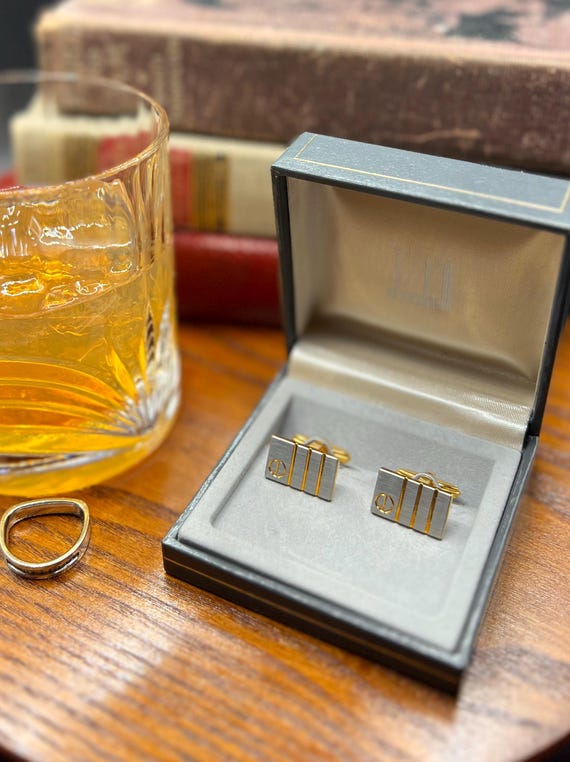 Dunhill Rectangular Vintage Cufflinks - Silver-To… - image 1