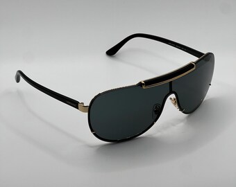 Versace Y2K Vintage Wrap Around Visor Shield Sunglasses Model 2034