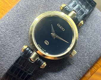 Gucci 2000L Black Gold Vintage Swiss Made Dress Watch Old Money Style