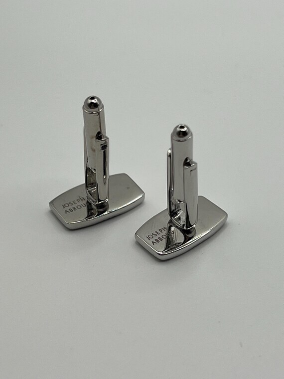 Joseph Abboud Silver-Tone Rectangular Vintage Cuf… - image 4