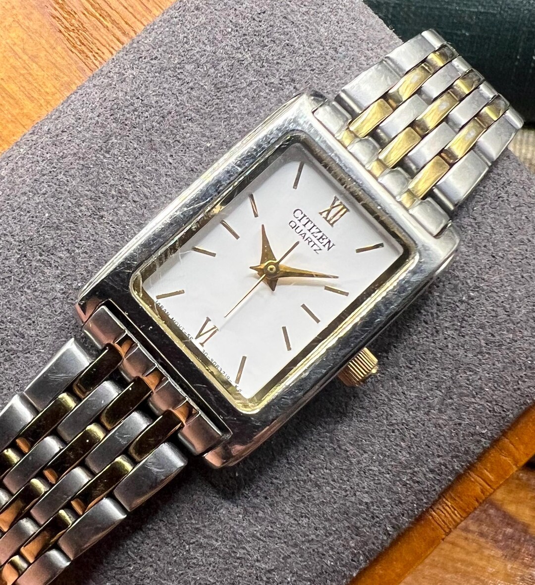 Rectangular Citizen Watch Citizen Two-tone Rectangular Watch, Gold Silver Bracelet, Tank Style ...