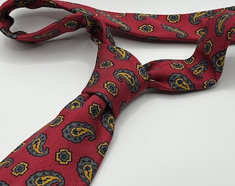 Burberrys of London Silk Tie - Wedding Groom, Paisley Pattern, Vintage British Designer