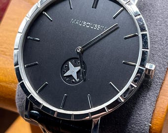 Mauboussin Paris Dress Watch Black Dial Swiss Quartz w/ Box - Gift Ready