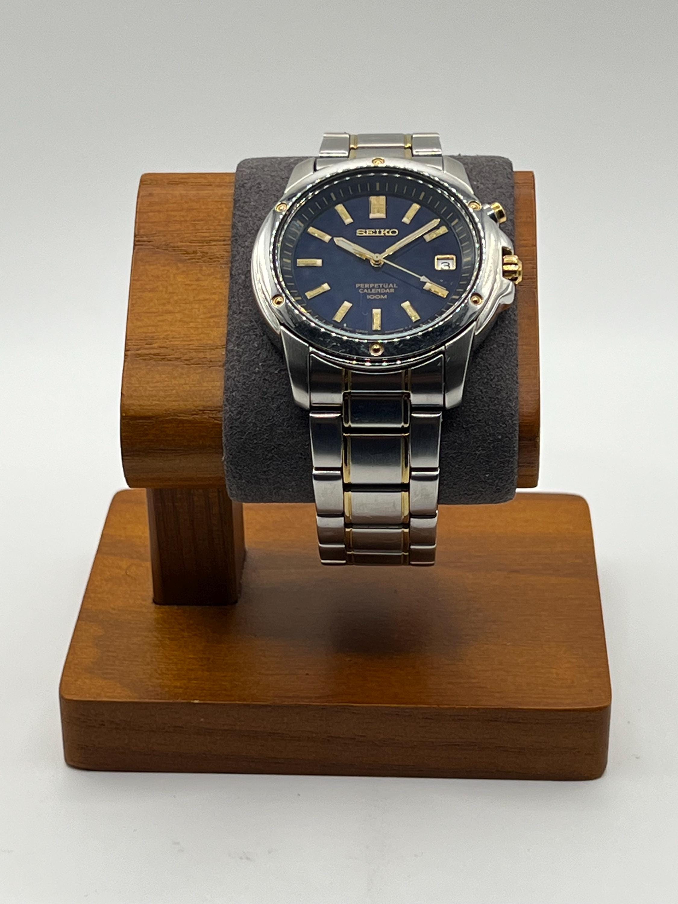 Seiko Perpetual Calendar 6A32-0080 - Blue Dial Two-tone - 100M