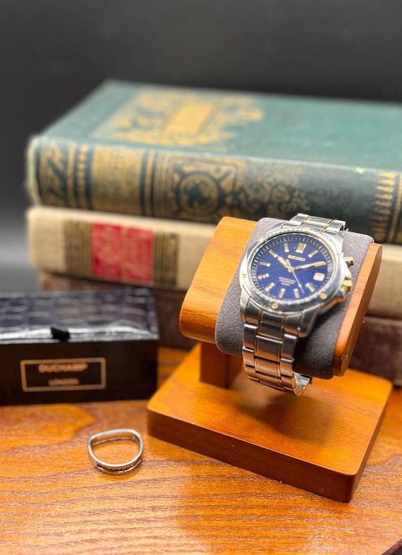 Seiko Perpetual Calendar 6A32-0080 - Blue Dial Two-tone - 100M