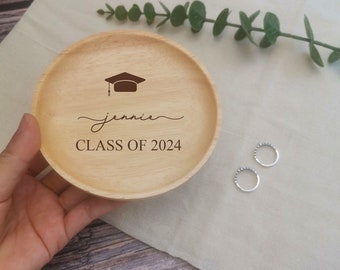 Personalized Name Graduation Jewelry Dish, Graduation Gift,2024 Class of College Graduation Gift, PHD Graduation Present, Gift for Her,