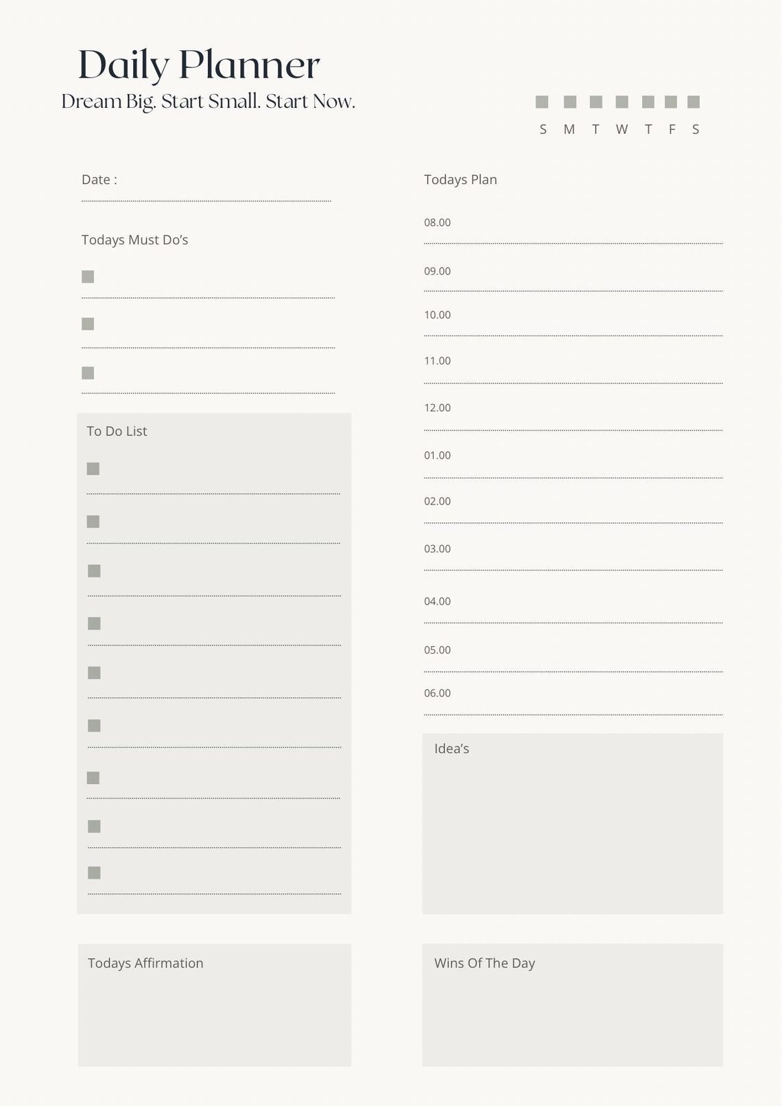 Printable Daily Planner With Notes Page | A4 A3 & Digital iPad Version ...