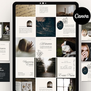 Bookstagram-sjabloon canva | Instagram-sjablonen schrijven | Boekrecensies en promotieberichten | Socialmediakit Dark Romance afbeelding 8