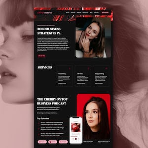 Showit Website Template + Editorial WordPress Theme, Ebook Landing Page, Podcast Layout, Lead Magnet Template. Copywriter Coaching Website