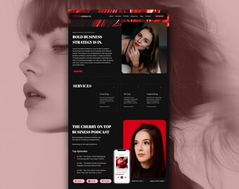 Showit Website Template + Editorial WordPress Theme, Ebook Landing Page, Podcast Layout, Lead Magnet Template. Copywriter Coaching Website