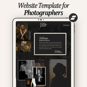 Showit Template For Photographers. Full Dark Academia Website Design With Portfolio, Link in Bio Landing Page, and Editorial WordPress Blog