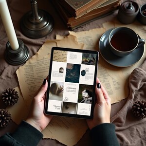 Bookstagram-sjabloon canva | Instagram-sjablonen schrijven | Boekrecensies en promotieberichten | Socialmediakit Dark Romance afbeelding 6