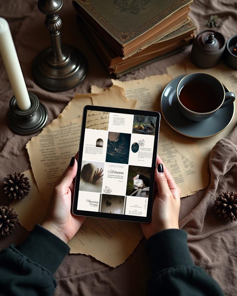 Bookstagram-sjabloon canva | Instagram-sjablonen schrijven | Boekrecensies en promotieberichten | Socialmediakit Dark Romance afbeelding 6