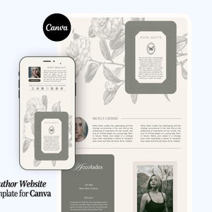 Canva Autor Website Vorlage, Buch Autor Website, Press Kit & Media Page Design