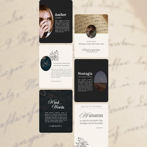Bookstagram-sjabloon canva | Instagram-sjablonen schrijven | Boekrecensies en promotieberichten | Socialmediakit Dark Romance afbeelding 2
